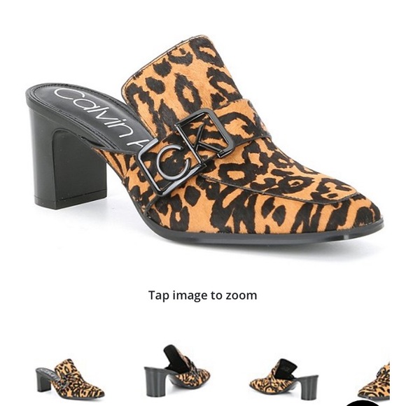 Calvin Klein Shoes - SOLD🎉Calvin Klein Leopard CK Logo Block Heel
